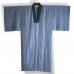 JUBAN DOUBLÉ EN SOIE RAYÉE BLEU-GRIS 007-178 (M)